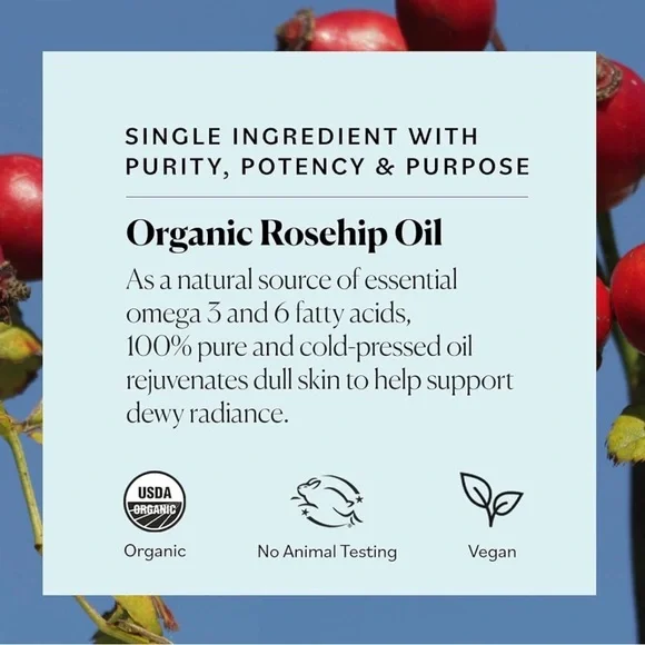 Organic Rosehip Oil - Rejuvenating Glow Oil โ Sky Organics, 1 fl oz - Picture 7 of 15